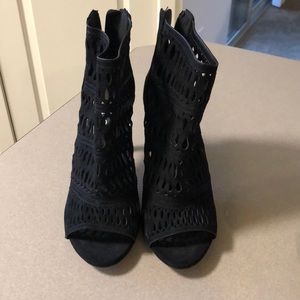 Black open toed heels